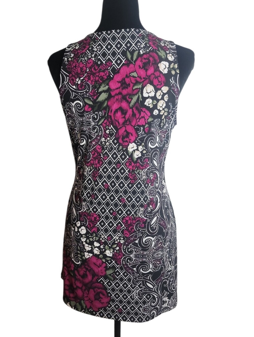 White House Black Market floral paisley sleeveless tunic top wonen's size XS - Picture 2 of 8